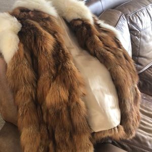 Red Fox authentic fur sleeveless coat